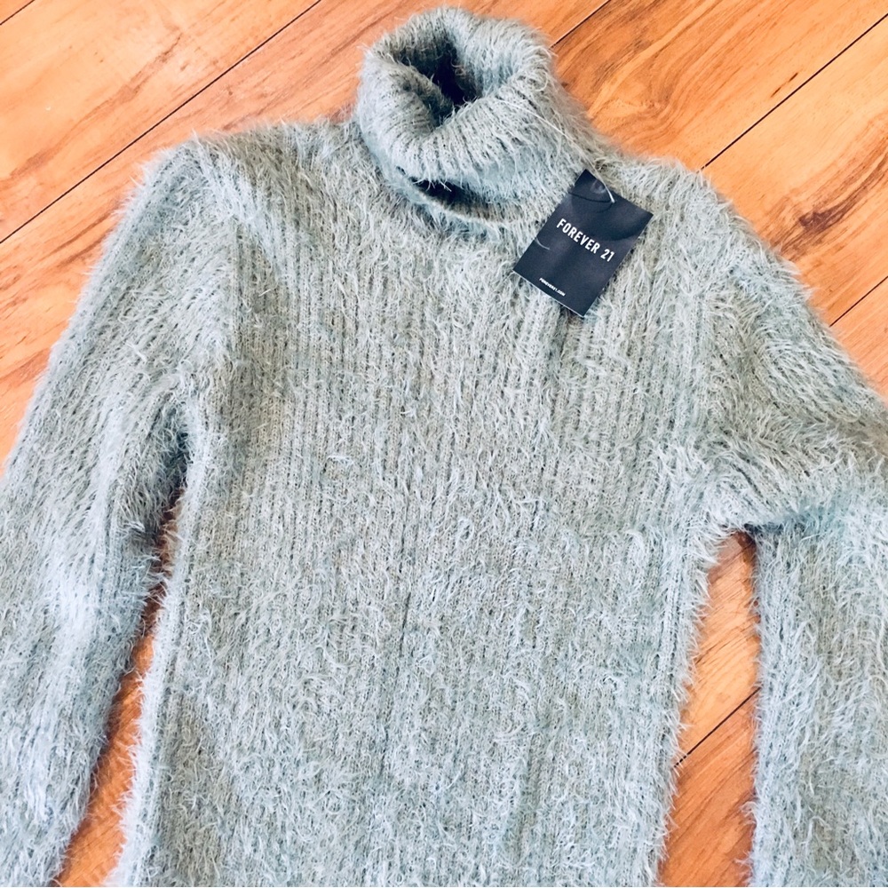 Grey gray new tag ribbed knit sweater dress form fitting soft long sleev…